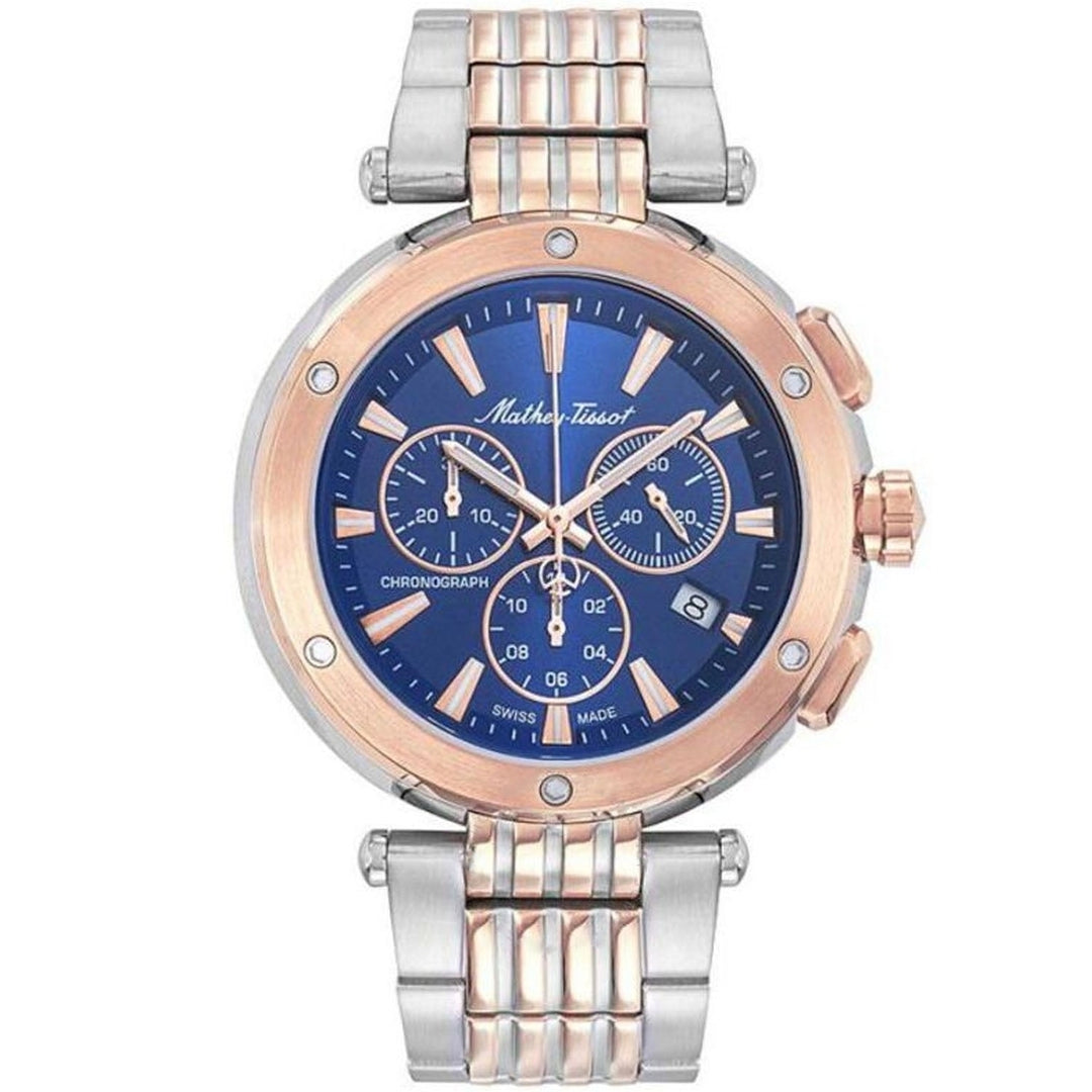 Mathey Tissot Mens Neptune Chrono Blue Dial Watch H912CHRBU Stainless Steel Image 1