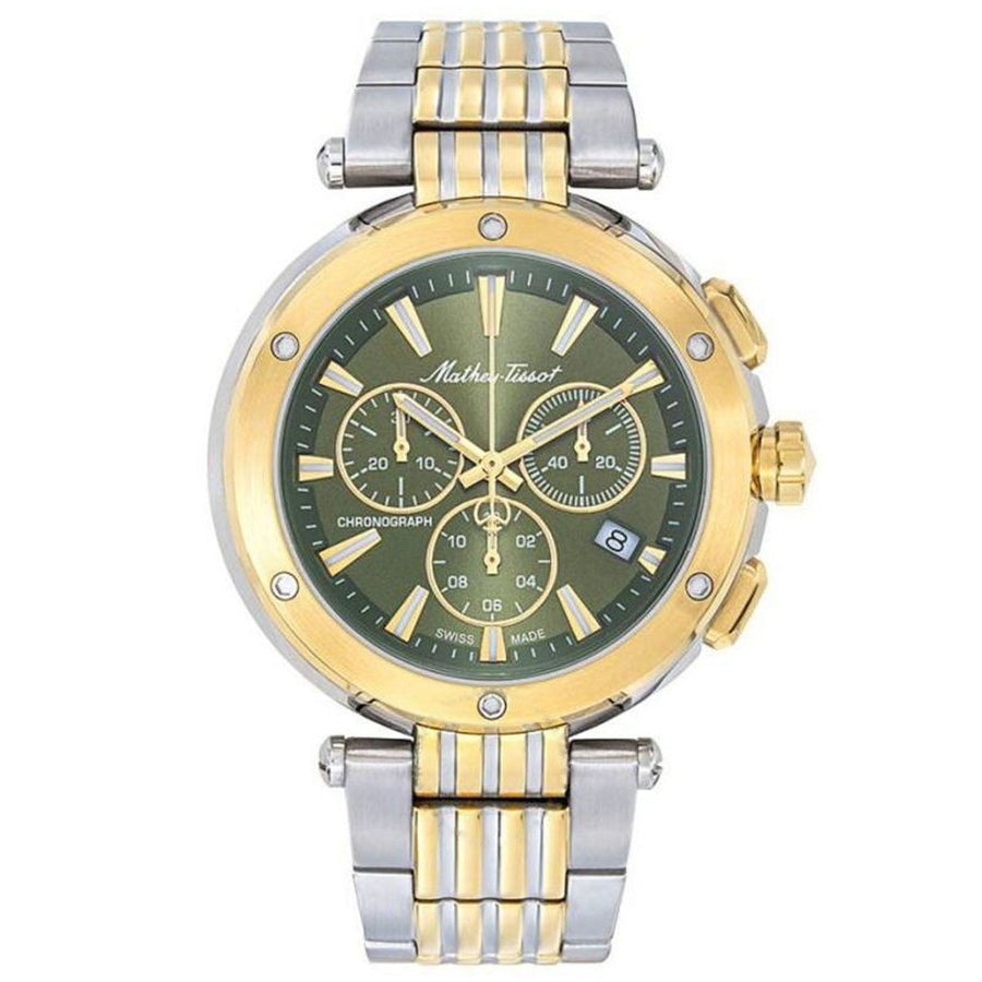 Mathey Tissot Neptune Chrono Green Dial Mens Watch H912CHBV Stainless Steel Image 1