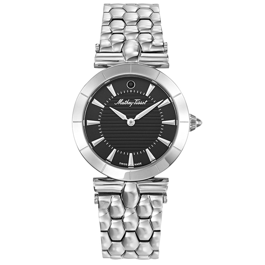 Mathey Tissot Womens Classic Black Dial Stainless Steel Watch D106AN 50m Water Resistant Image 1