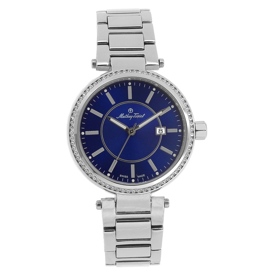 Mathey Tissot Womens Classic Blue Dial Quartz Watch H610ABU Stainless Steel Image 1