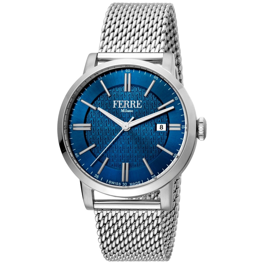 Ferre Milano Mens Classic Blue Dial Watch - FM1G156M0051 Image 1