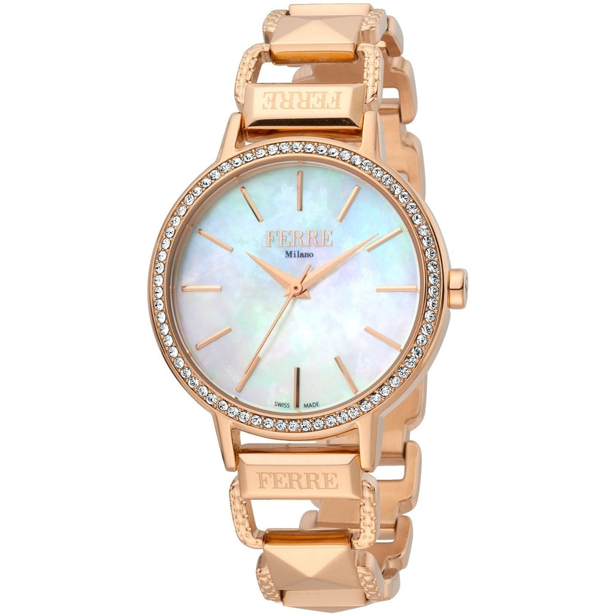 Ferre Milano Womens Mother of Pearl Dial Stainless Steel Quartz Watch FM1L173M0081 Image 1