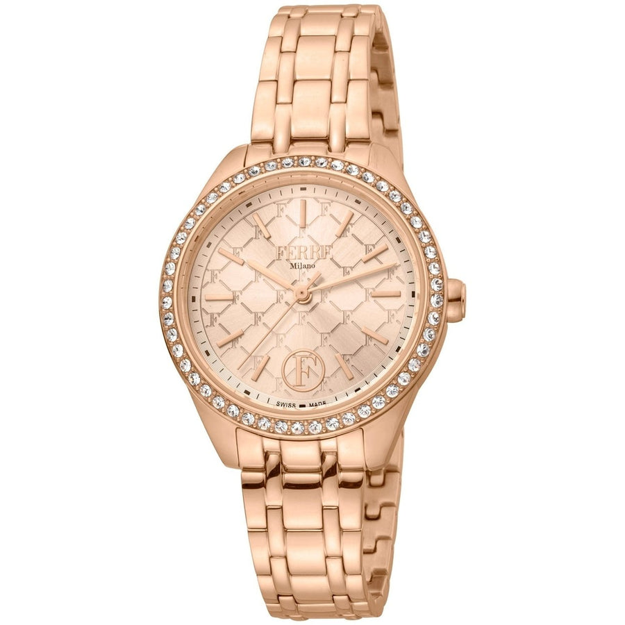 Ferre Milano Womens Rose Gold Dial Quartz Watch FM1L116M0261 Stainless Steel Image 1