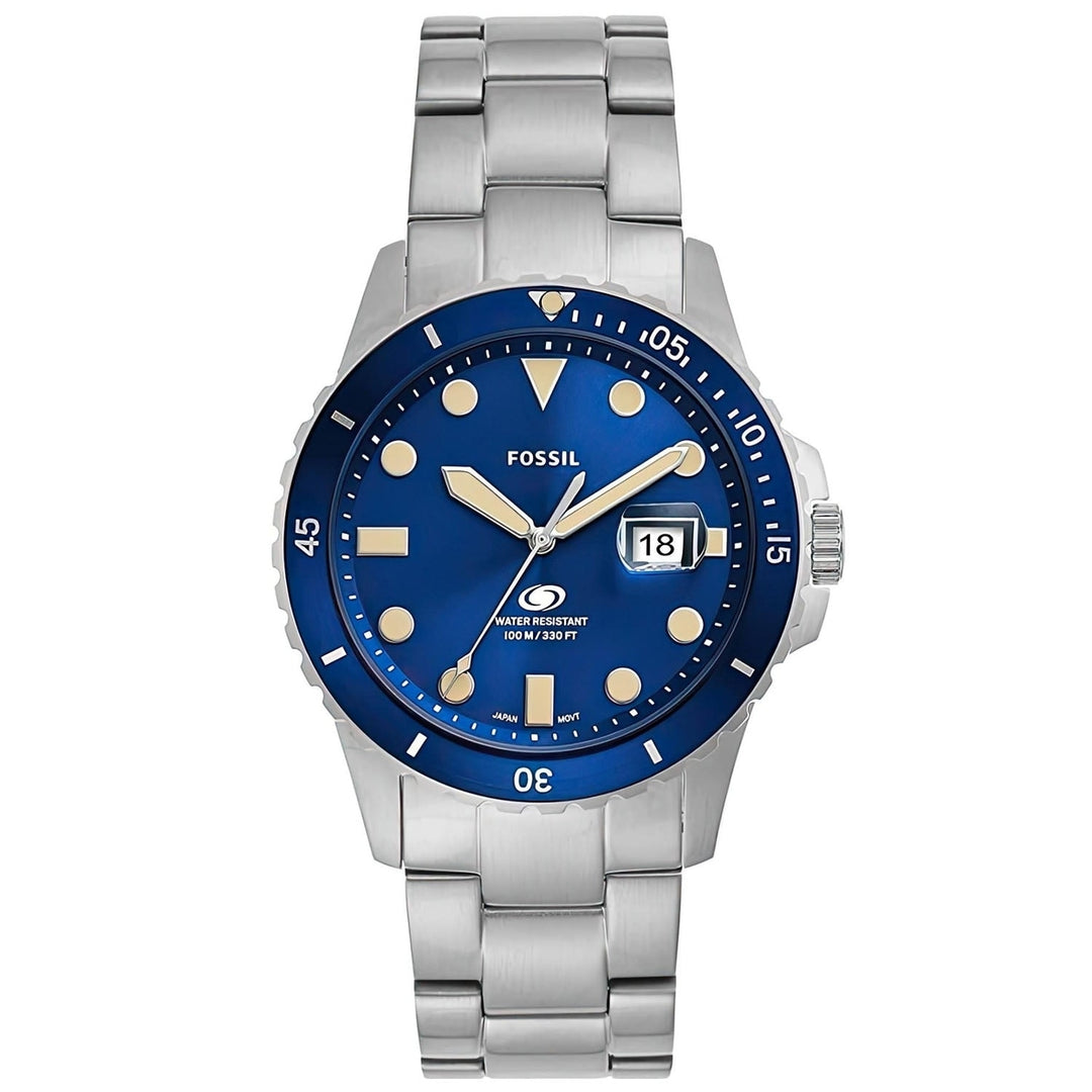 Fossil Mens Blue Dive Blue Dial Watch - FS5949 Image 1