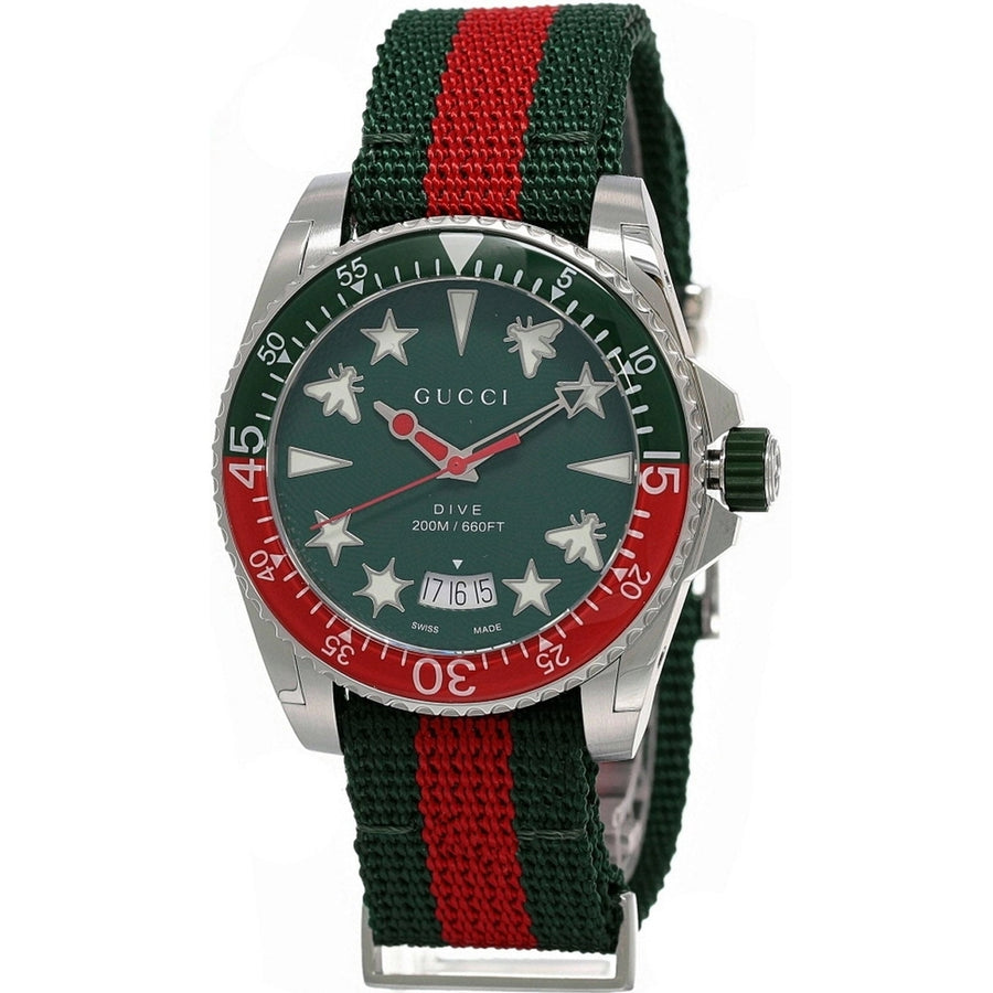 Gucci Mens Dive Green Dial Watch Image 1