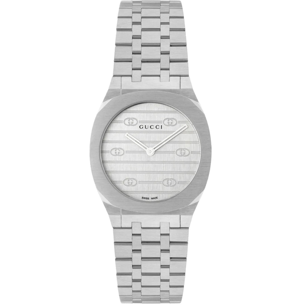 Gucci Womens 25H Silver Dial Watch - YA163501 Image 1