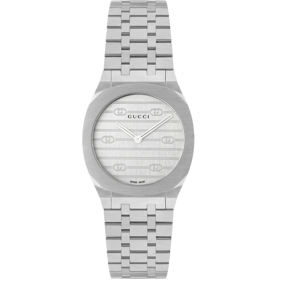 Gucci Womens 25H Silver Dial Watch - YA163501 Image 1