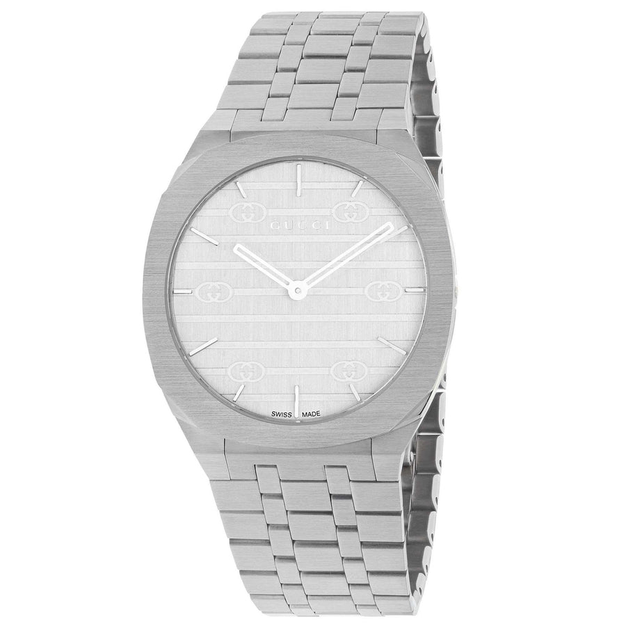 Gucci Womens 25H Silver Dial Watch - YA163402 Image 1