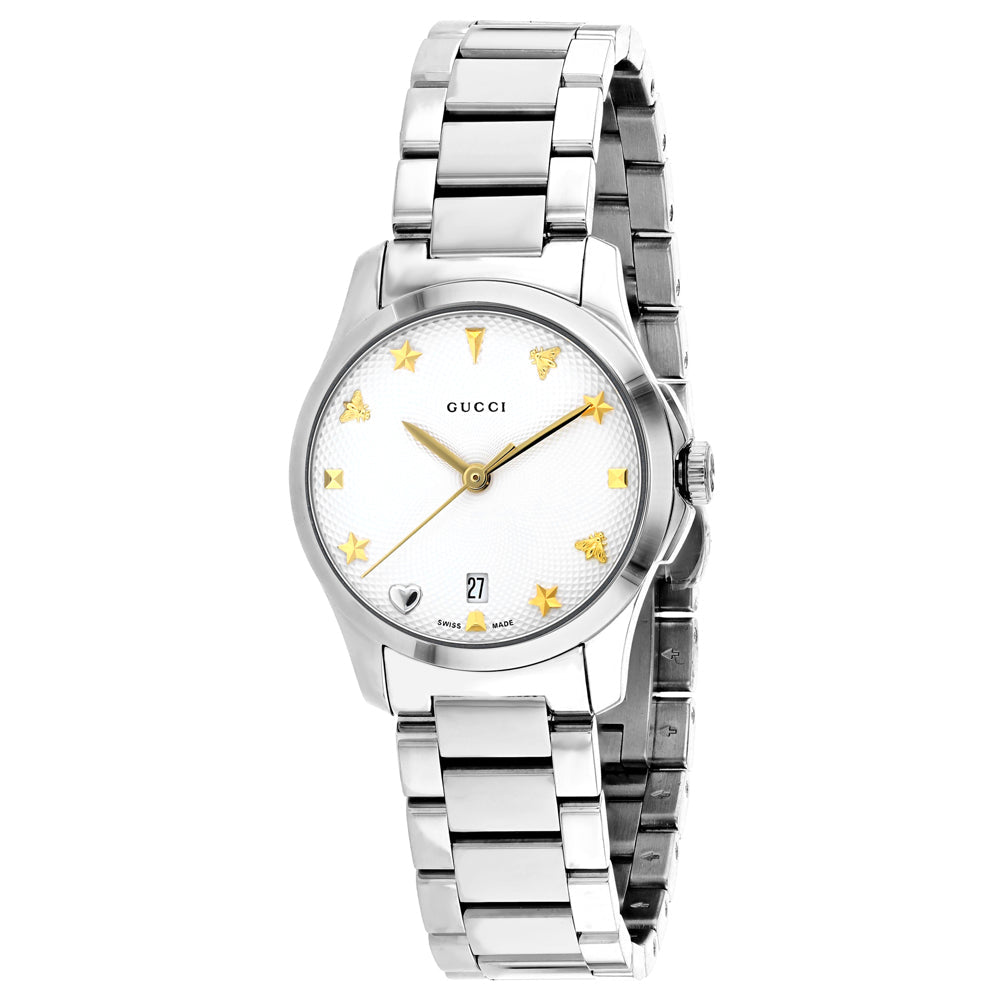 Gucci Womens G-Timeless Silver Dial Watch - YA126572A Image 1