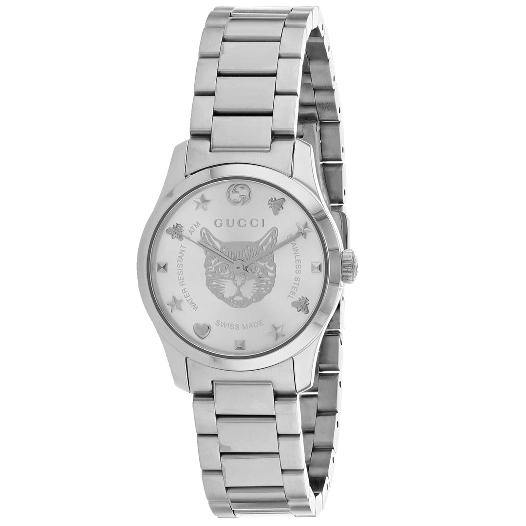 Gucci Womens G-Timeless Silver Dial Watch - YA126595 Image 1