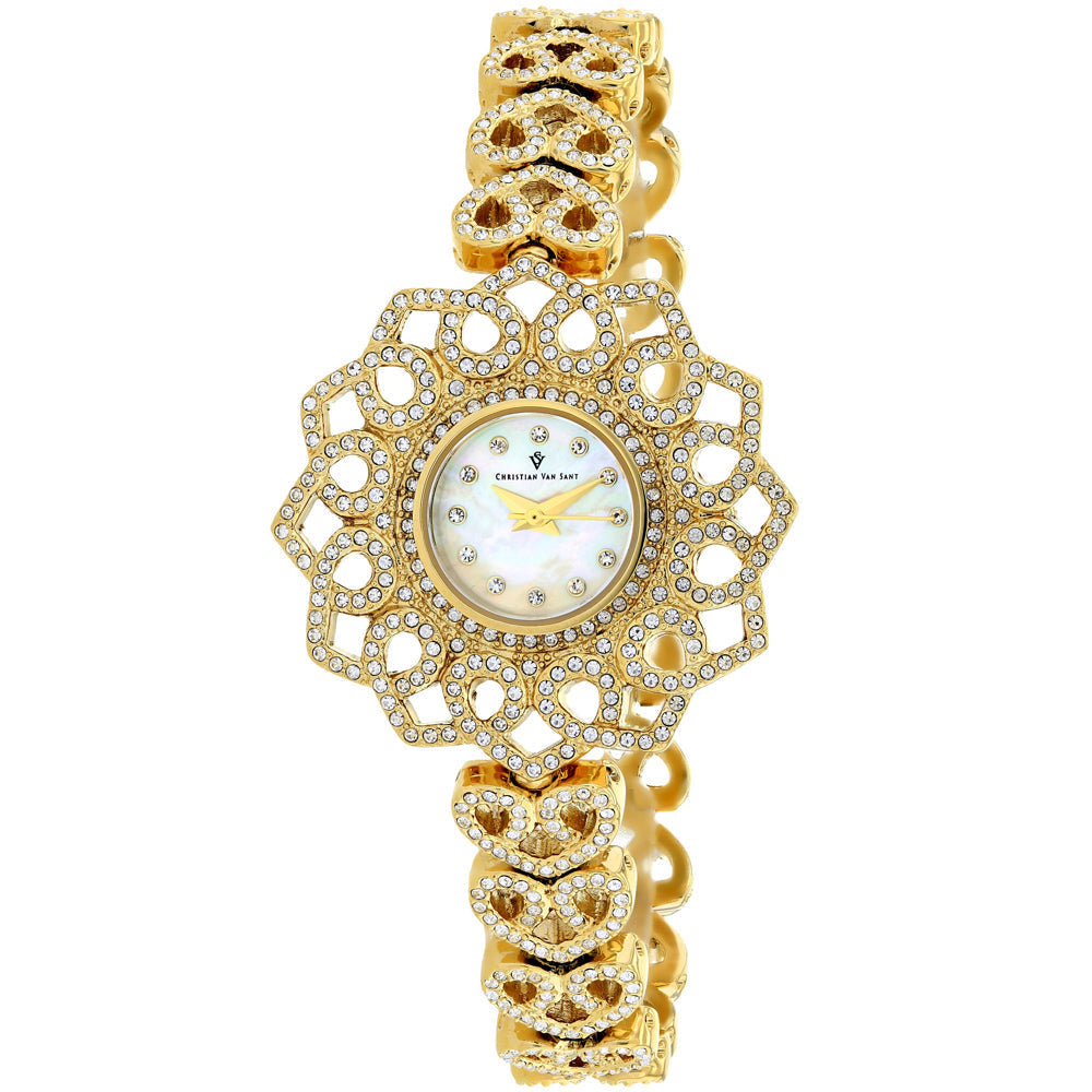 Christian Van Sant Womens White MOP Dial Watch CV4811 Quartz Stainless Steel Image 1