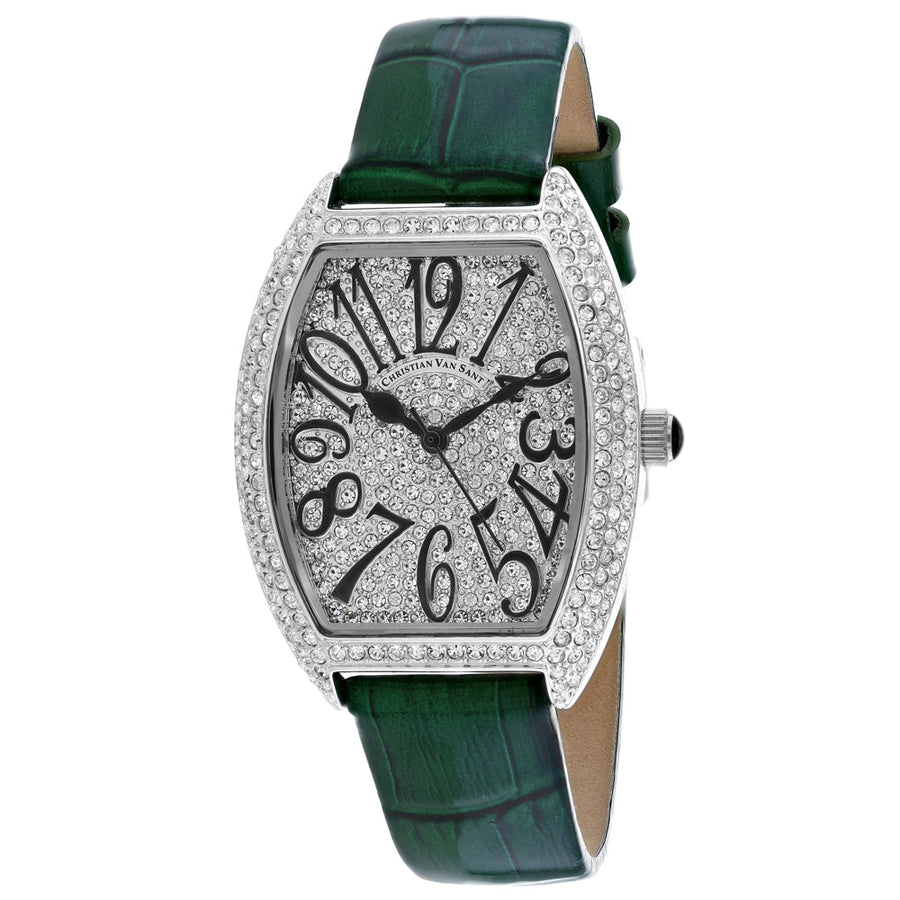 Christian Van Sant Womens White Dial Watch CV4821G Stainless Steel Leather Strap Image 1