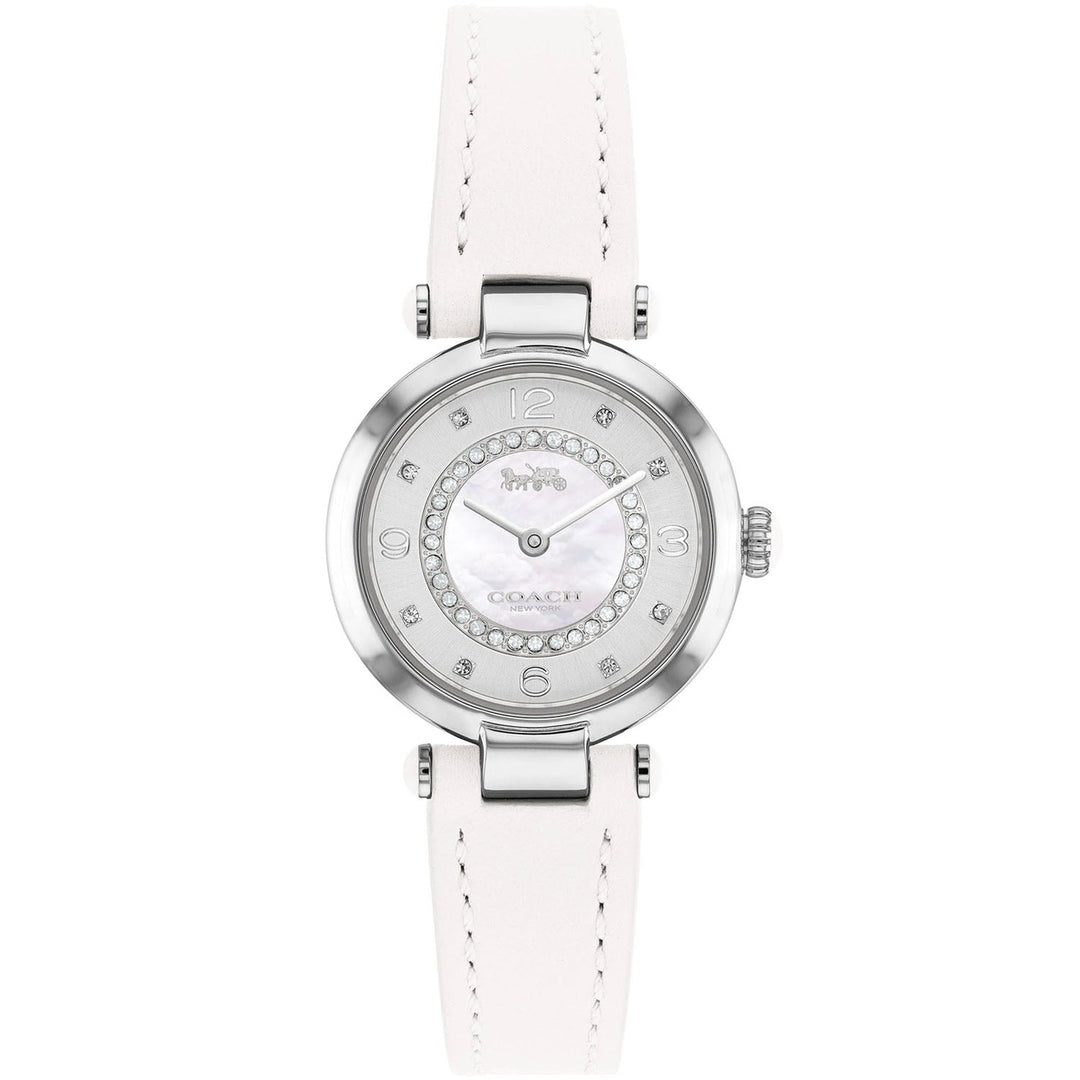 Coach Womens Mother of Pearl Dial Watch 14503893 Stainless Steel Leather Strap Image 1