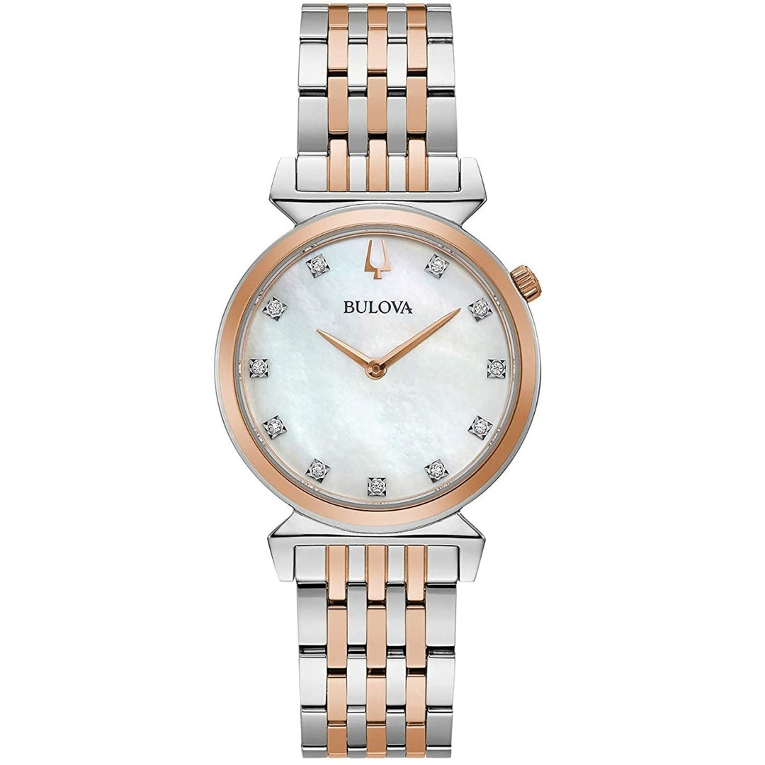 Bulova Womens Regatta Mother of Pearl Dial Stainless Steel Watch 98P192 Image 1