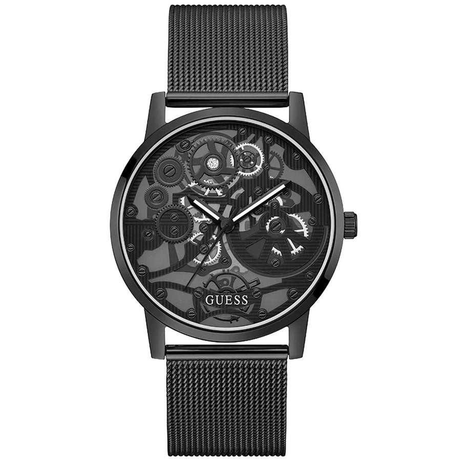 Guess Mens Black Dial Gadget Watch GW0538G3 Stainless Steel Quartz Waterproof Image 1