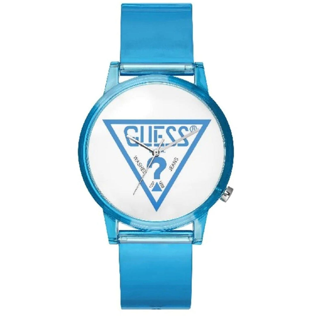 Guess Womens White Dial Watch V1018M5 Stainless Steel Rubber Strap Quartz Image 1