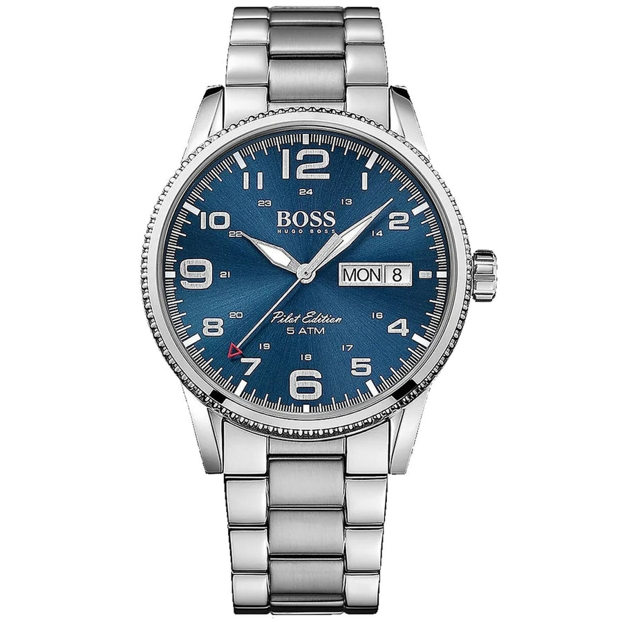 Hugo Boss Mens Pilot Vintage Blue Dial Watch - 1513329 Image 1