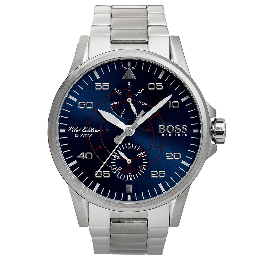 Hugo Boss Mens Pilot Aviator Blue Dial Watch - 1513519 Image 1