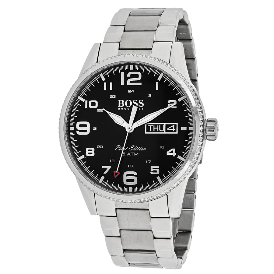 Hugo boss Mens Pilot Black Dial Watch - 1513327 Image 1