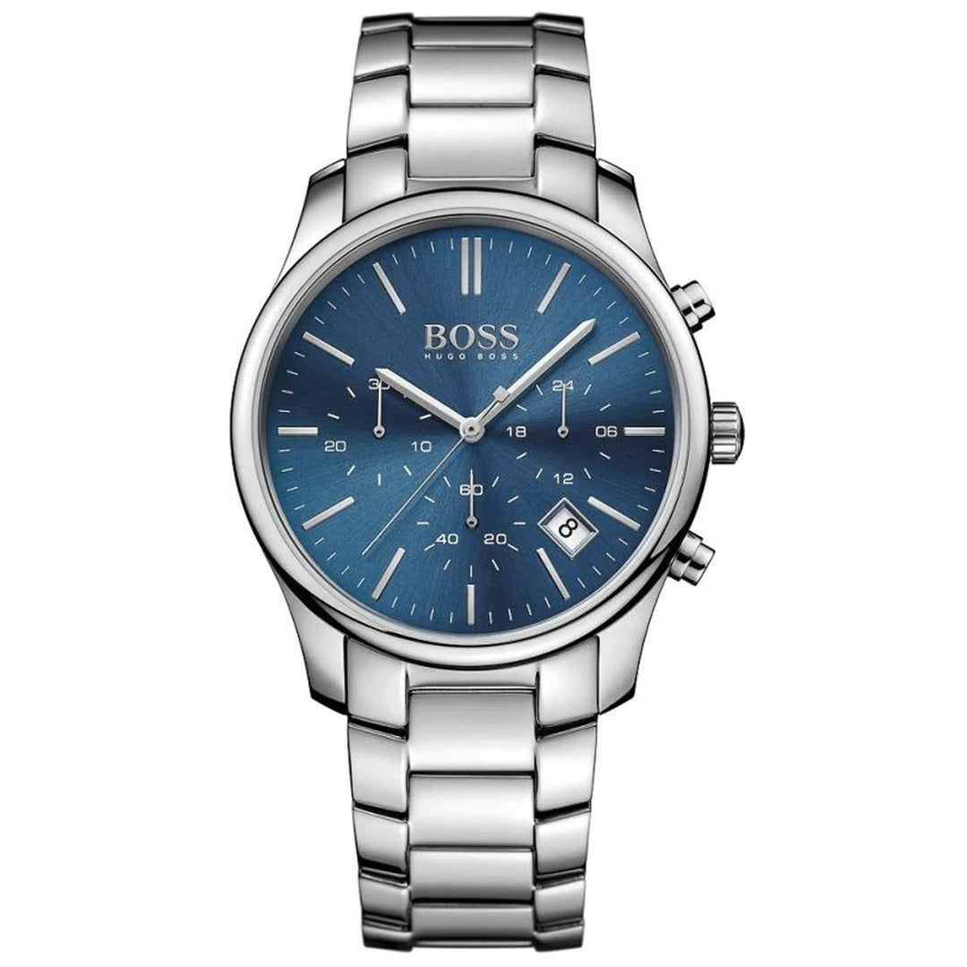 Hugo Boss Mens Time One Commander Blue Dial Watch - 1513434 Image 1