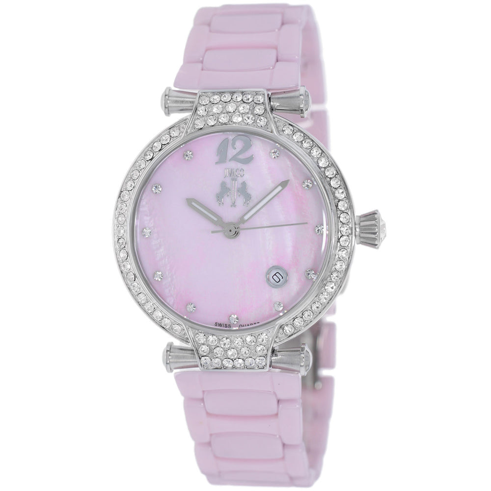 Jivago Womens Watch Pink MOP Dial Ceramic Bracelet Swiss Movement JV2213 Image 1