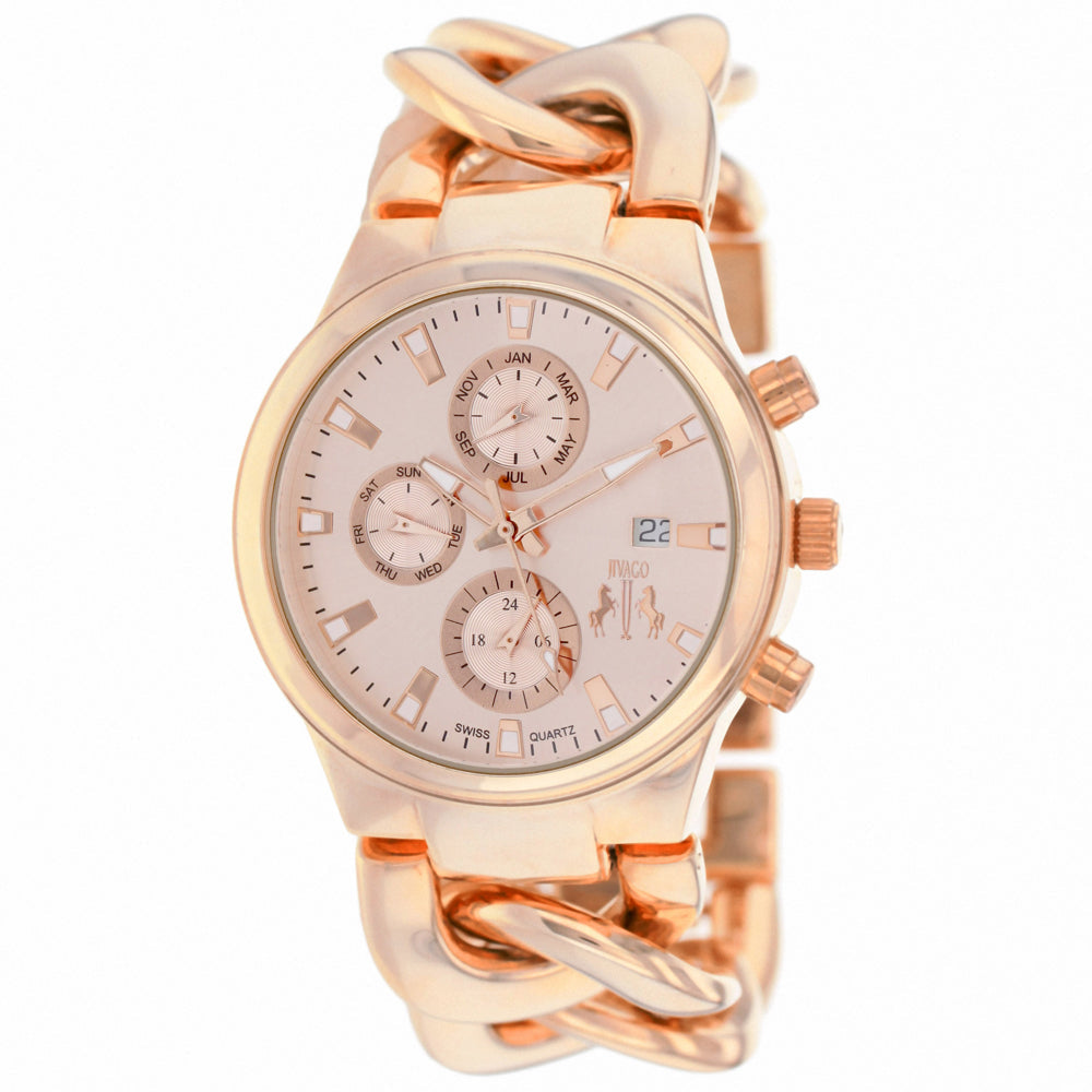 Jivago Womens Lev Rose Gold Dial Stainless Steel Watch JV1224 Water Resistant Image 1