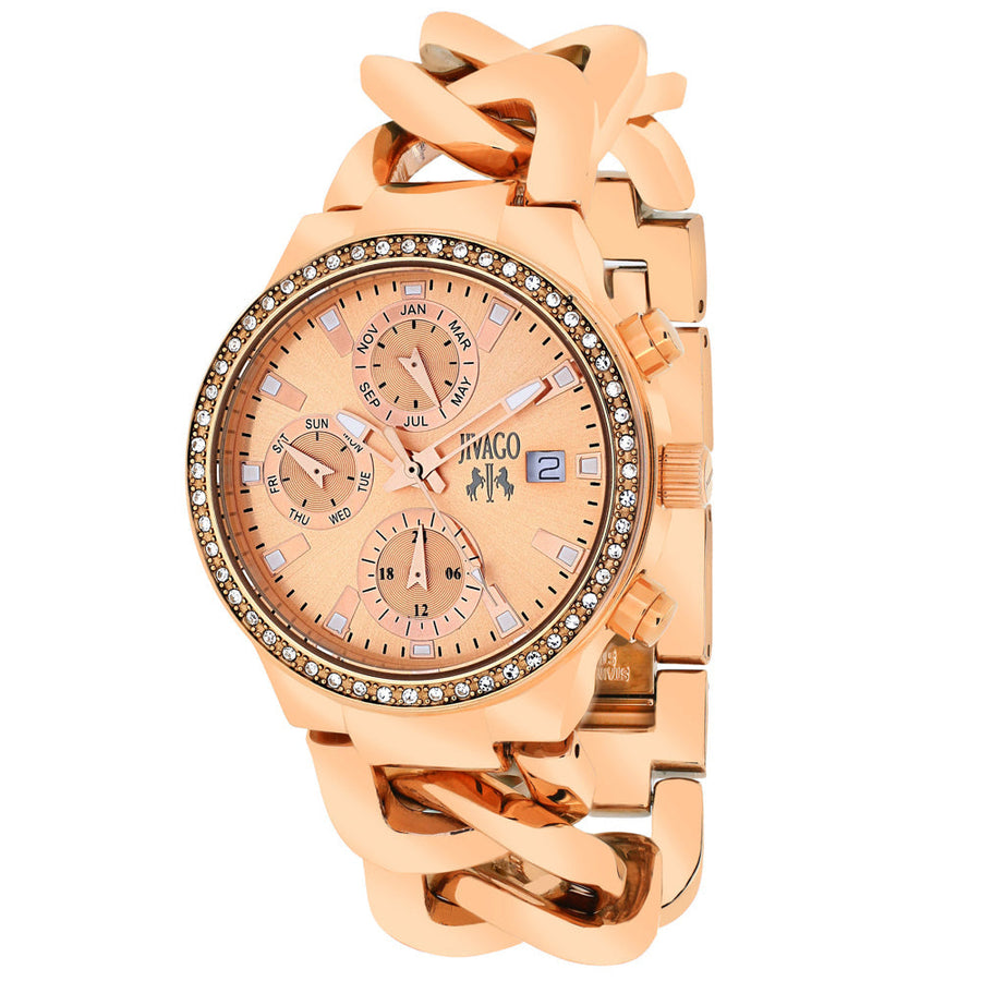 Jivago Womens Levley Rose Gold Dial Watch JV1247 Stainless Steel Water Resistant Image 1