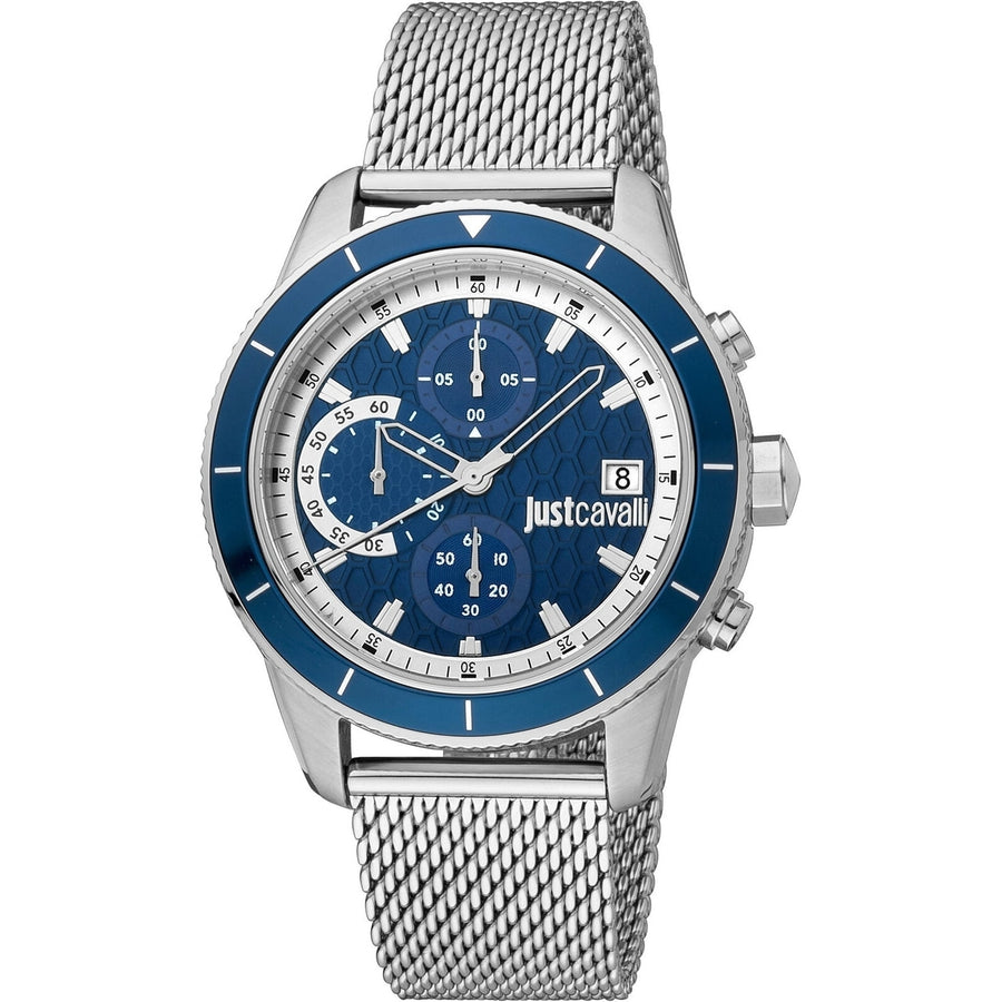 Just Cavalli Mens Blue Dial Watch JC1G215M0055 Stainless Steel Water Resistant Image 1