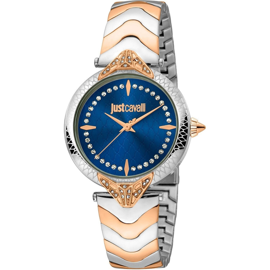 Just Cavalli Womens Blue Dial Quartz Watch JC1L238M0115 Stainless Steel 50m Image 1