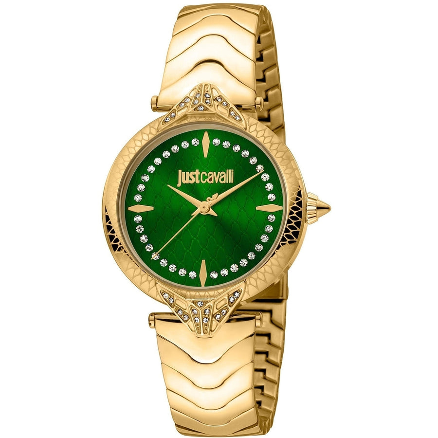 Just Cavalli Womens Green Dial Animalier Watch JC1L238M0075 Stainless Steel 50m Image 1