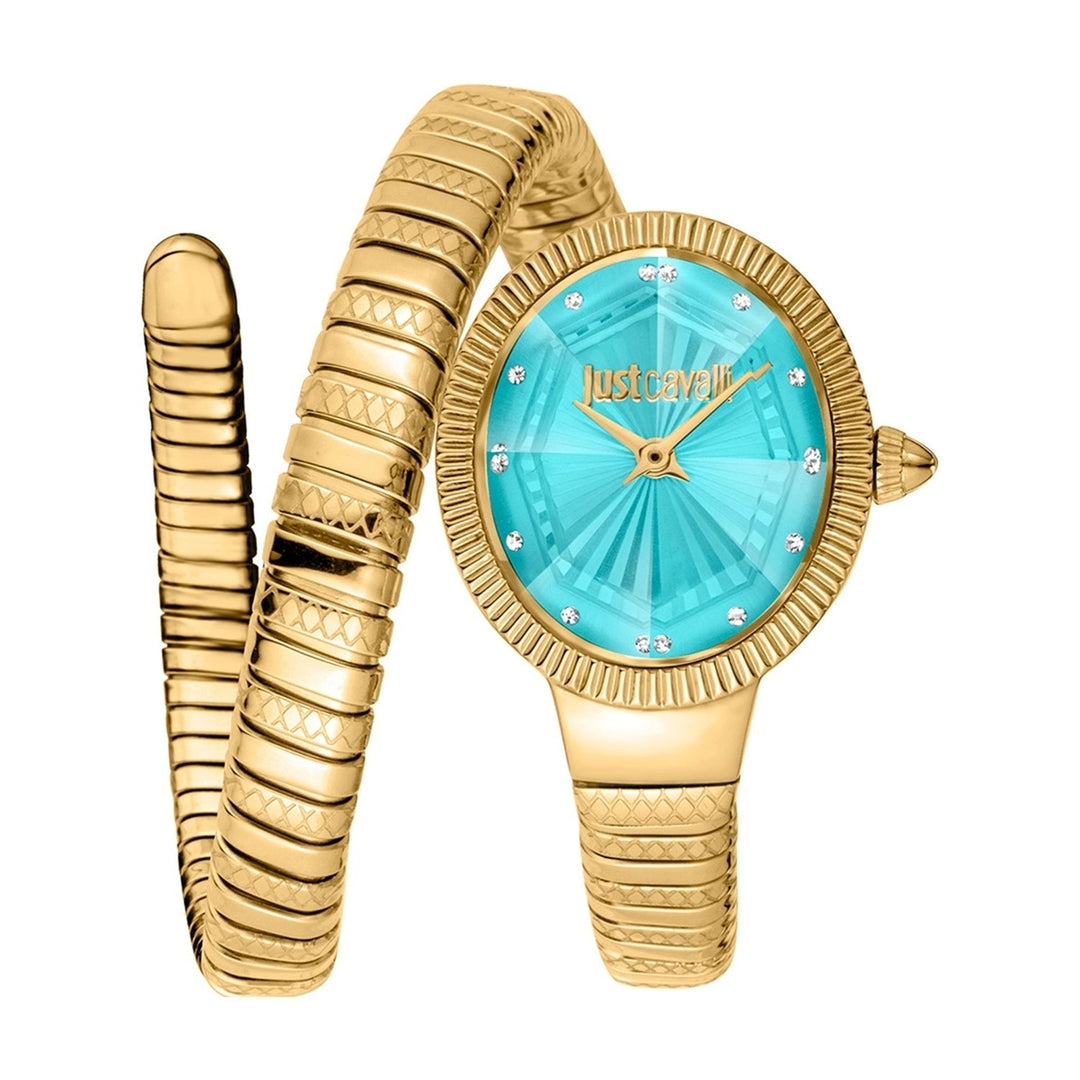 Just Cavalli Womens Watch JC1L268M0035 Turquoise Dial Stainless Steel Bracelet Image 1