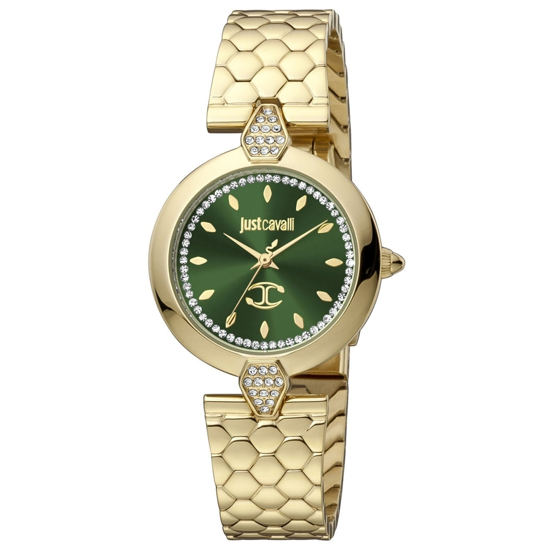 Just Cavalli Womens Green Dial Stainless Steel Watch JC1L194M0065 Water Resistant Image 1