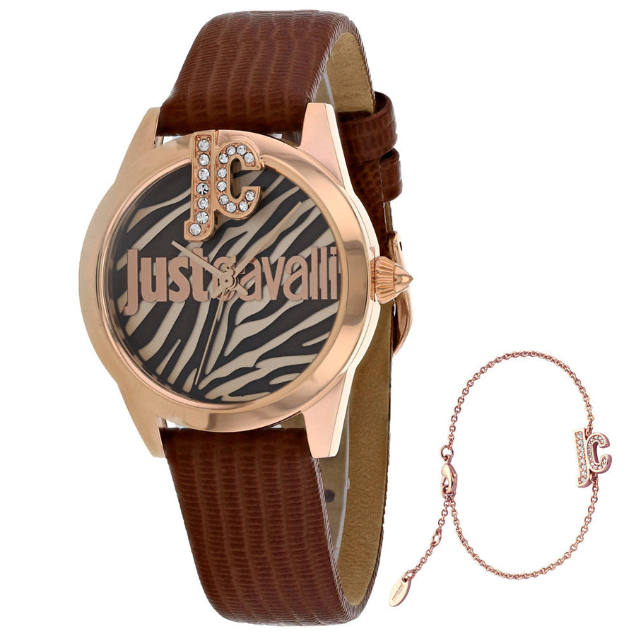 Just Cavalli Womens Quartz Watch JC1L099L0035 Brown Dial Stainless Steel Bracelet Image 1