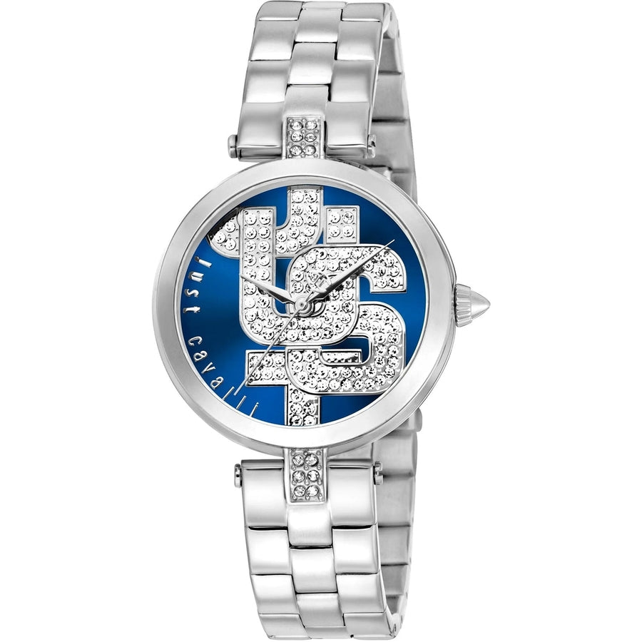 Just Cavalli Maiuscola Blue Dial Womens Watch JC1L241M0045 Stainless Steel 30m Image 1