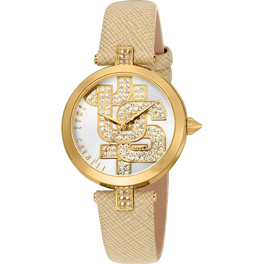 Just Cavalli Womens Silver Dial Watch JC1L241L0025 Stainless Steel Leather Strap Image 1