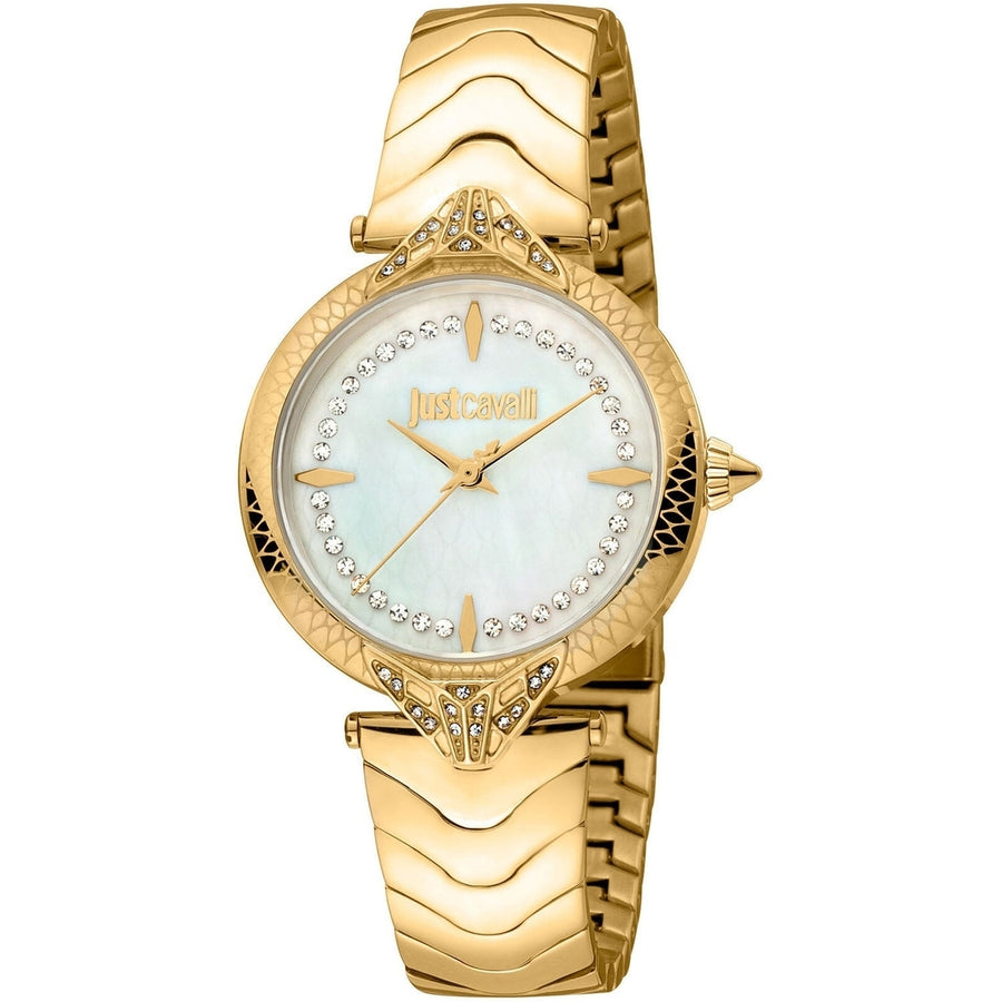 Just Cavalli Womens Snake Stainless Steel Watch JC1L238M0065 Mother of Pearl Dial Image 1