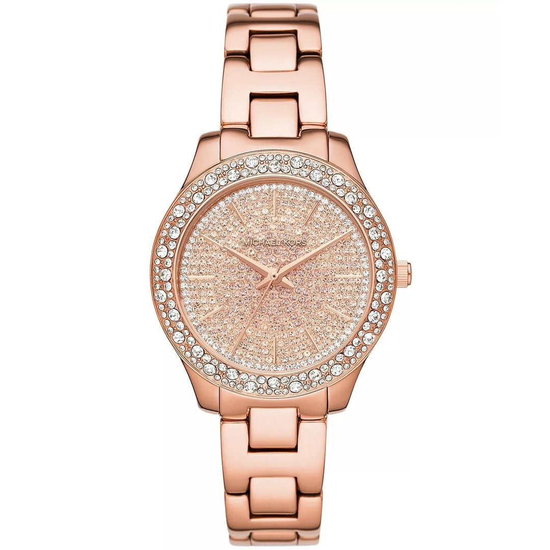 Michael Kors Womens Liliane Rose Gold Dial Watch - MK4651 Image 1