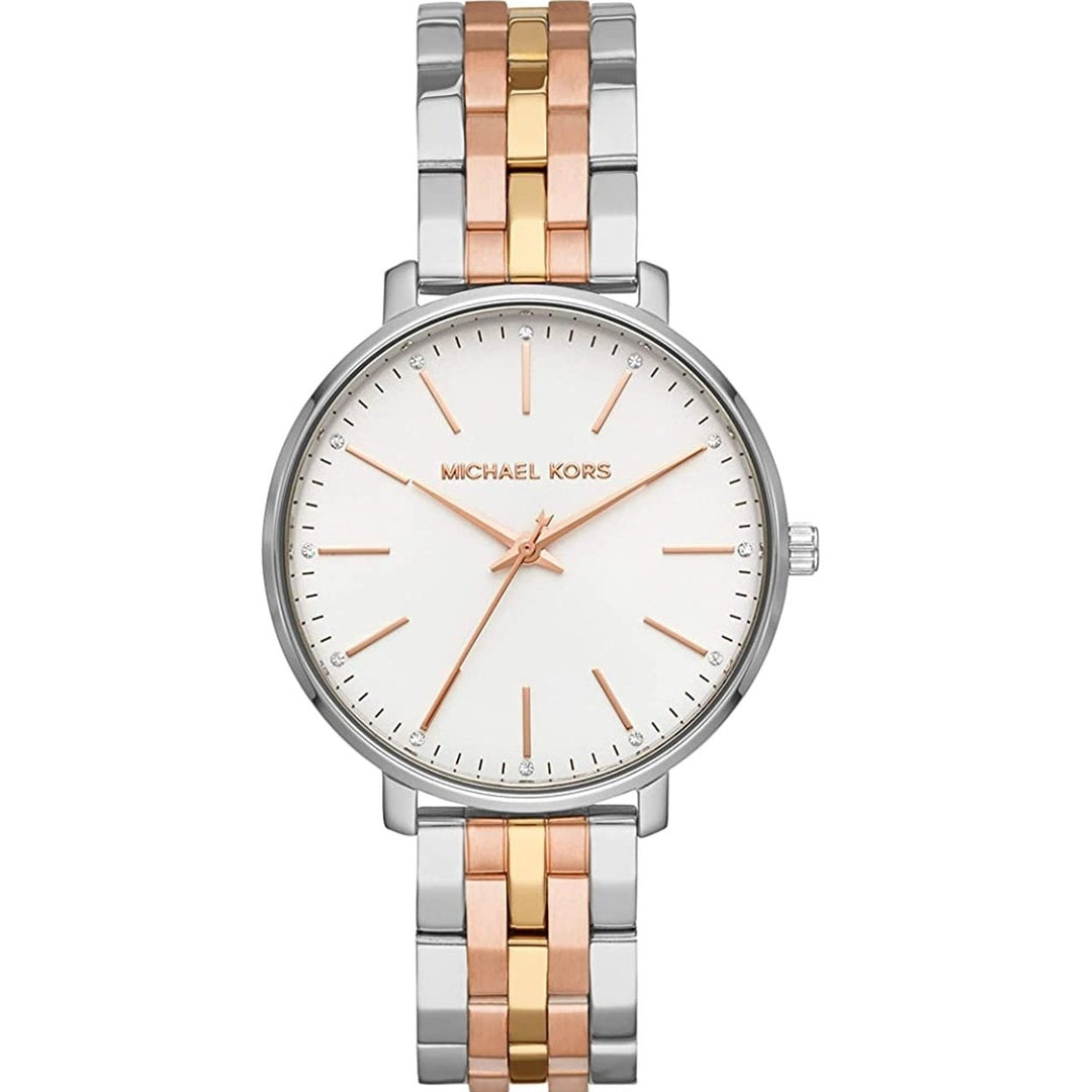 Michael Kors MK3901 Womens Pyper White Dial Stainless Steel Watch 50m Waterproof Image 1