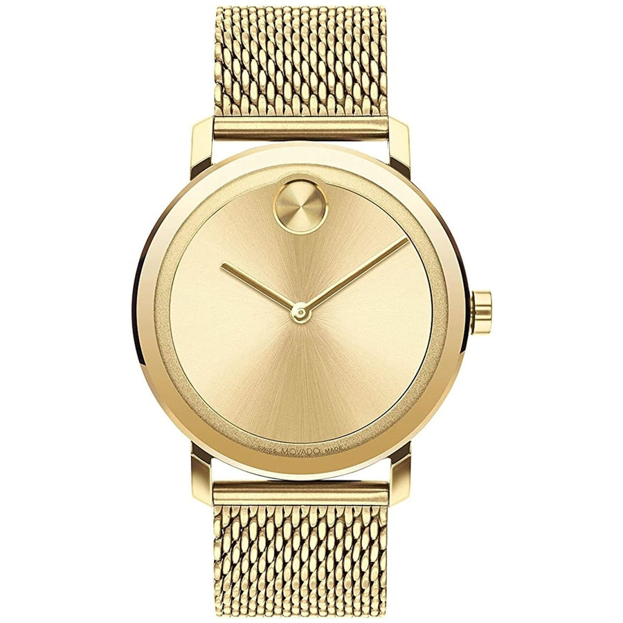 Movado Mens Bold Evolution Gold Dial Watch 3600791 Stainless Steel Water Resistant Image 1