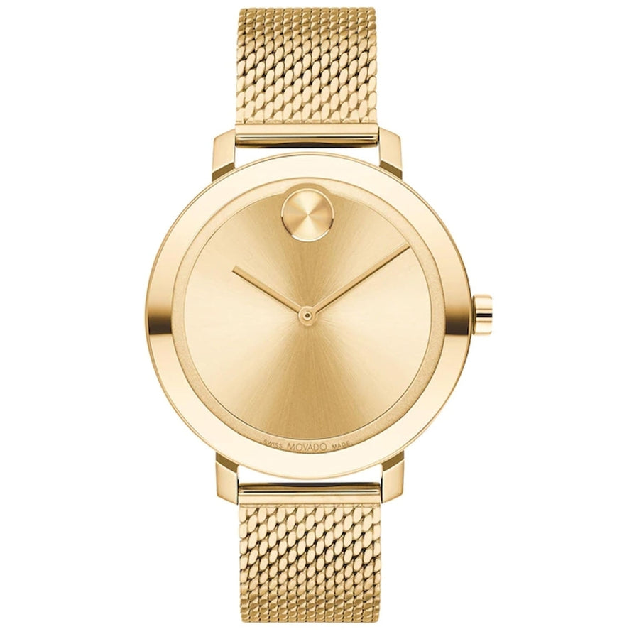 Movado Bold Evolution Mens Watch Gold Dial Stainless Steel 3600814 30m Water Resistant Image 1