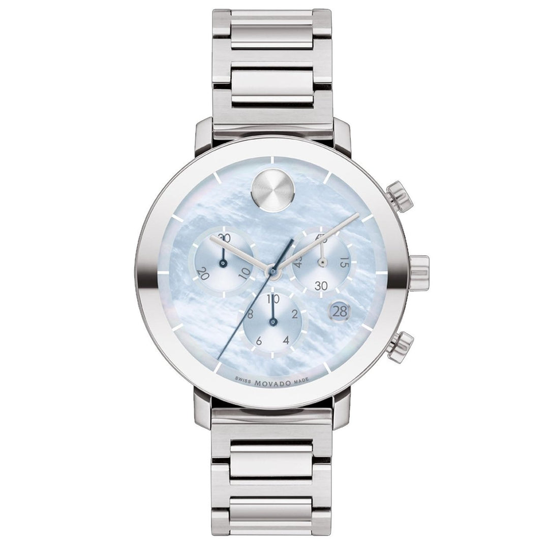 Movado Womens Bold Blue Dial Watch 3600787 Stainless Steel Quartz 30m Water Resistant Image 1