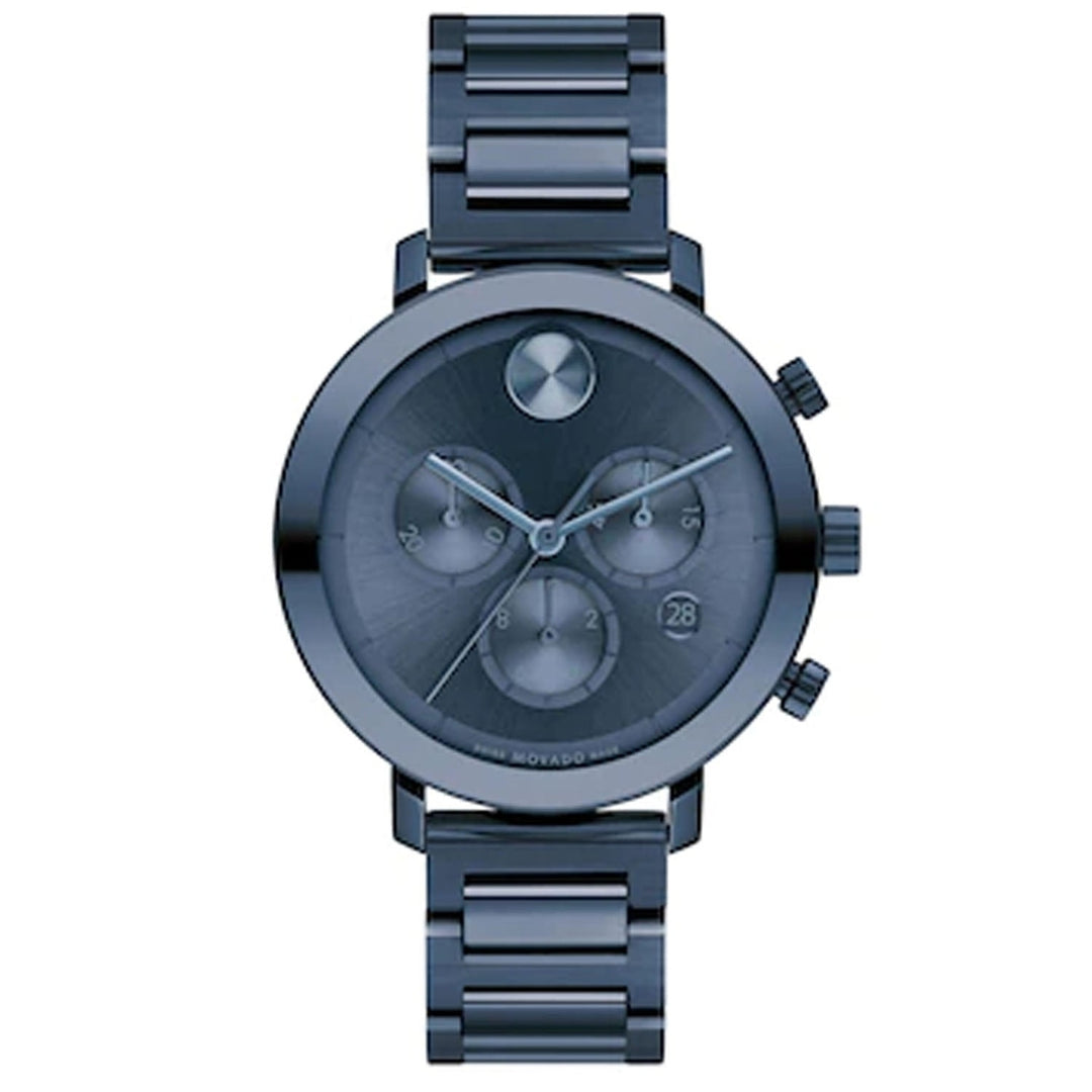 Movado Womens Bold Blue Dial Watch Stainless Steel Quartz 3600790 30m Water Resistant Image 1