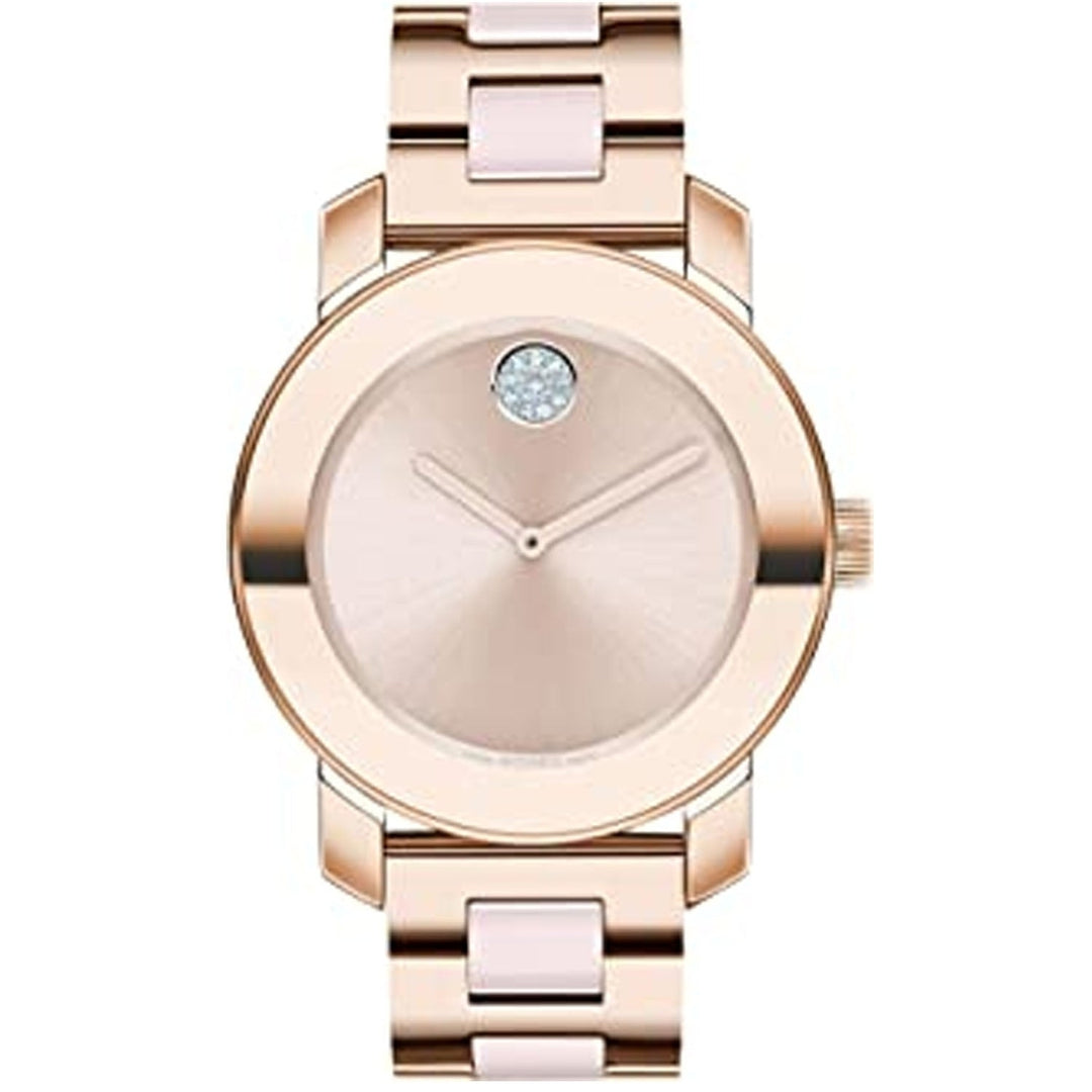 Movado Womens Bold Ceramic Rose gold Dial Watch - 3600799 Image 1