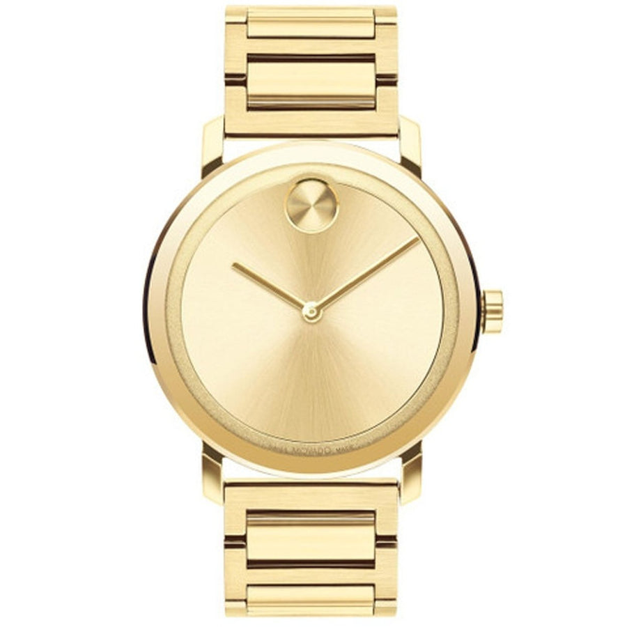 Movado Womens Bold Gold Dial Stainless Steel Watch 3600822 Water Resistant Image 1