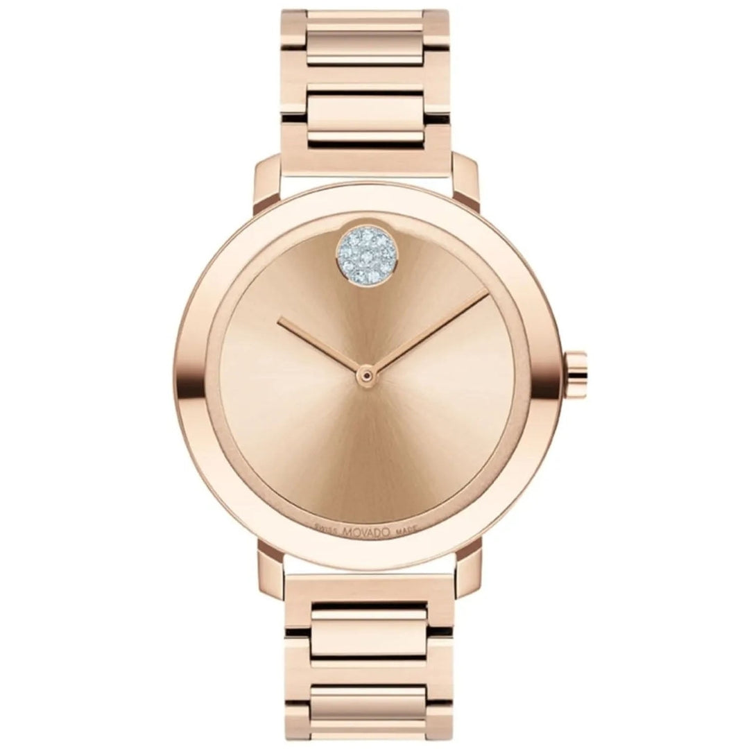 Movado Womens Bold Watch 3600824 Rose Gold Dial Stainless Steel Bracelet Image 1