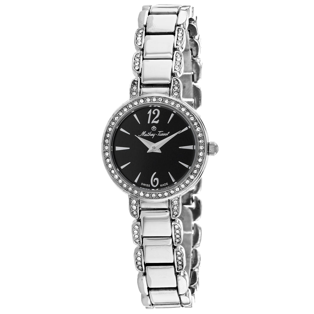 Mathey Tissot Womens Black Dial Quartz Watch Stainless Steel Bracelet D6532AN Image 1