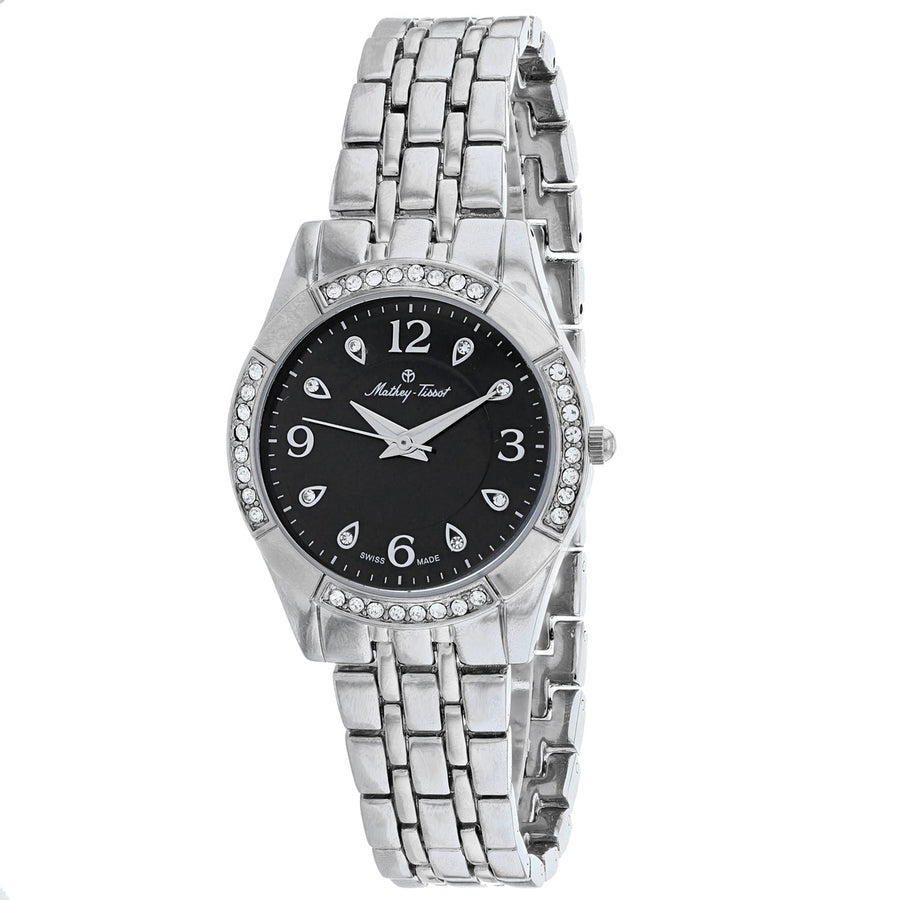 Mathey Tissot Womens FLEURY 2568 Black Dial Stainless Steel Quartz Watch Image 1