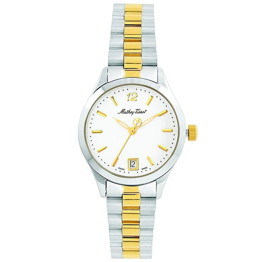 Mathey Tissot Womens Urban White Dial Stainless Steel Watch D411MBI 50m Water Resistant Image 1