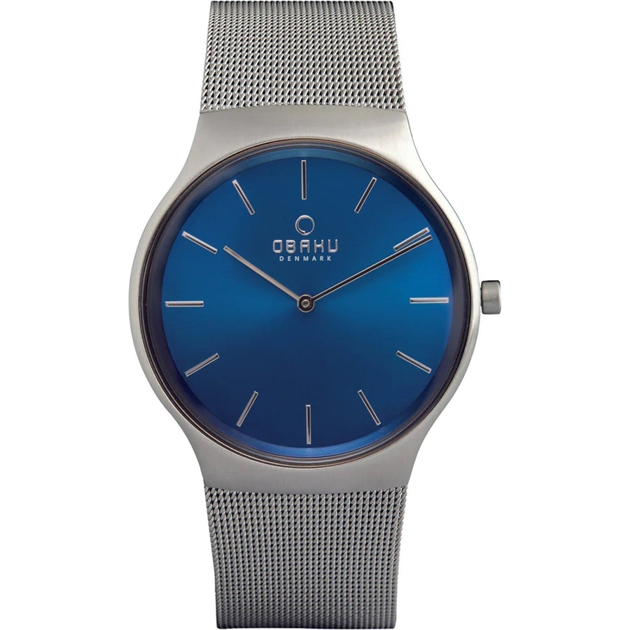 Obaku Mens Denmark Blue Dial Watch - V178GXCLMC Image 1