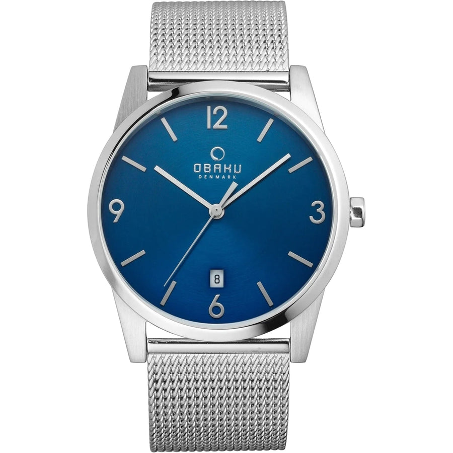 Obaku Mens Sten Blue Dial Watch - V169GDCLMC Image 1